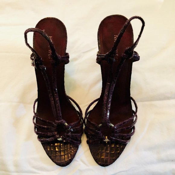 Nine West Purple 4 inch heel 8M strappy sandals, pre-owned - excellent condition - Picture 1 of 7